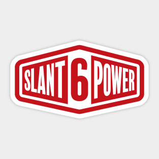 Slant 6 Power - White + Red Sticker